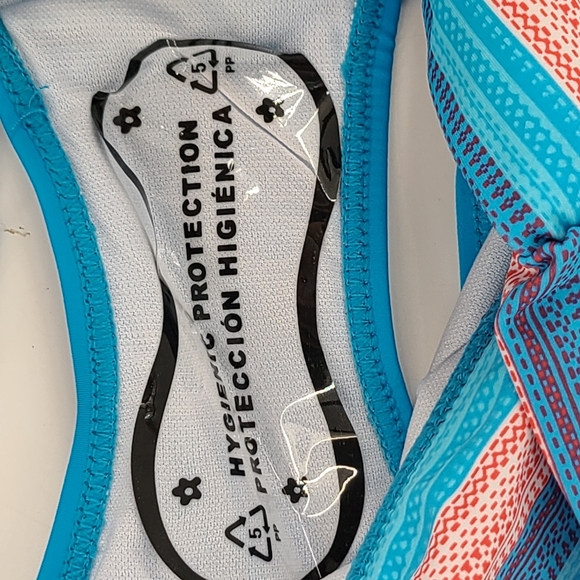 New Selma Stripe Ruffle High Rise Bikini Large - Picture 4 of 7